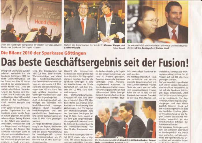 Pressefoto: , 2011 © Der zweite Teil der schlecht gekennzeichnenten Anzeige der Sparkasse Göttingen auf Seite 13 im Extra Tip Göttingen