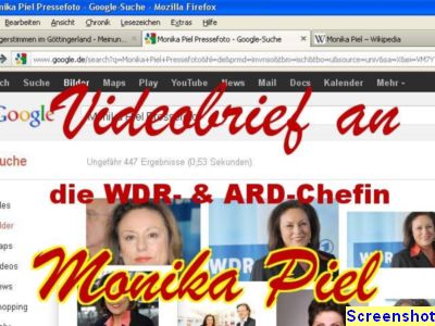 Foto vom Pressemelder: Sreenshot - Quelle siehe Text , © Google-Screenshot zu Monika Piel -