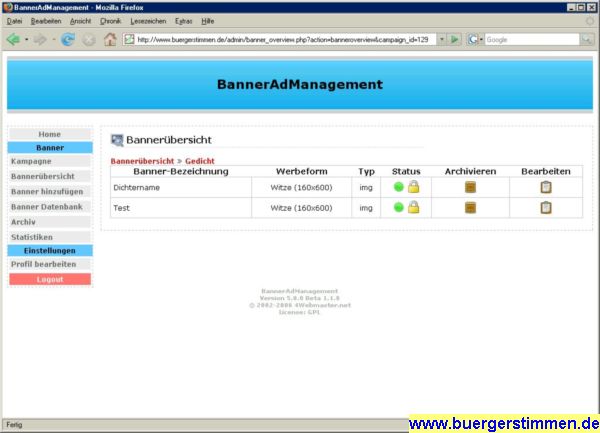 Pressefoto: http://www.buergerstimmen.de/ , 2008 © Geschafft - jetzt muss nur noch der Redakteur der Internet-Zeitung www.buergerstimmen das Den Gedicht-Banner freigeben und in einen sicheren Bereich verschieben